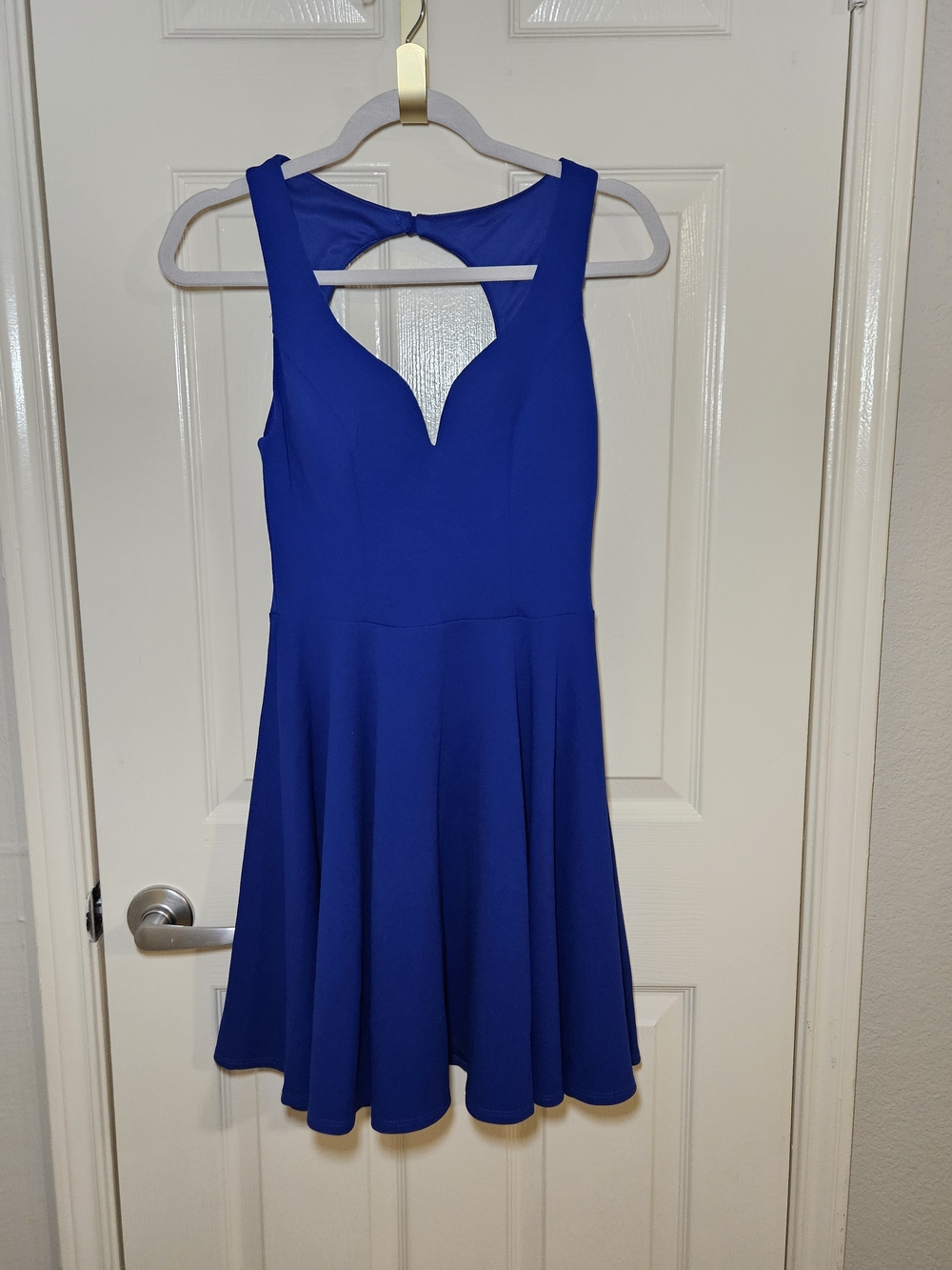 B Darlin Royal Blue Sleeveless Fit-and-Flare Mini Dress